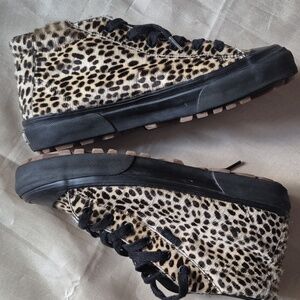 Vans Leopard Print "Pony Hair" Low Top Sneakers- 9